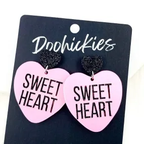 2 Sweet Heart Dangle Earrings