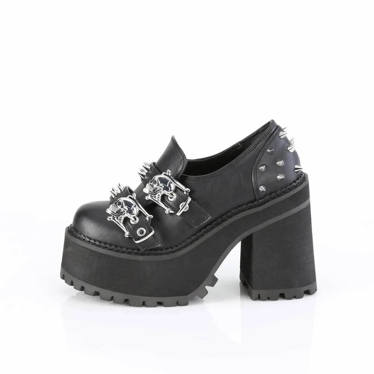 4 Inch Heel ASSAULT-38 Black Vegan Leather