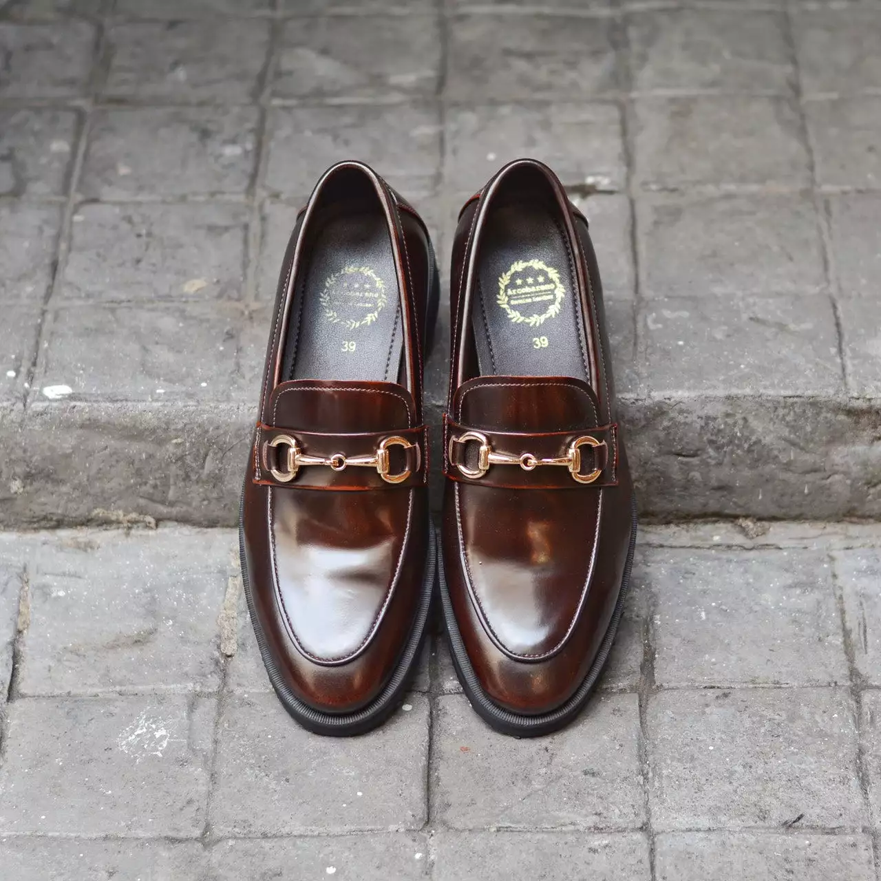 702 Horsebit Loafer Burgundy - Black Rubber Sole