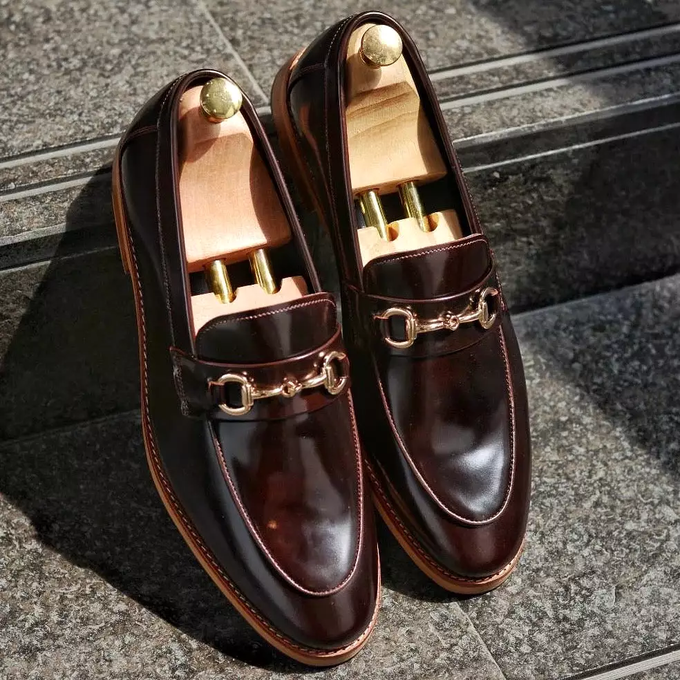 702 Horsebit Loafer Burgundy - Wooden Soles