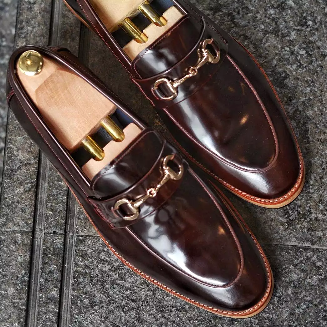 702 Horsebit Loafer Burgundy - Wooden Soles