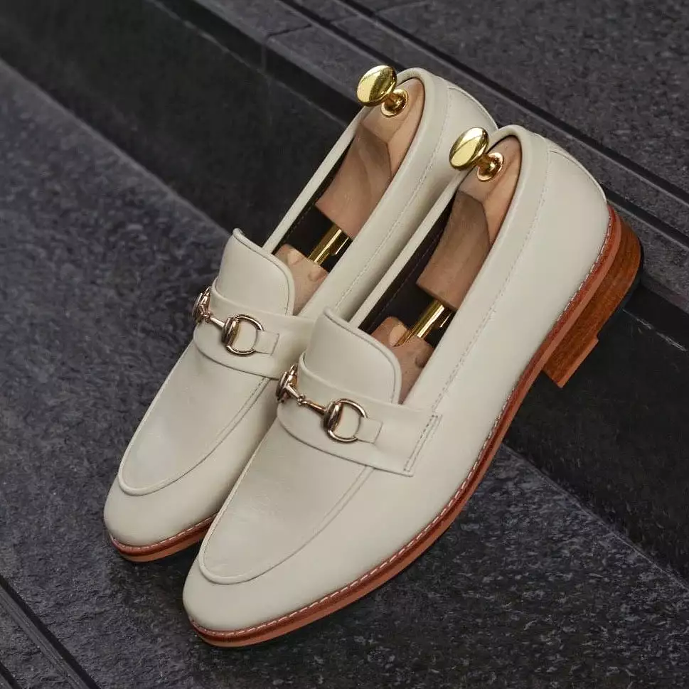 702 Horsebit Loafer MattCream - Wooden Soles