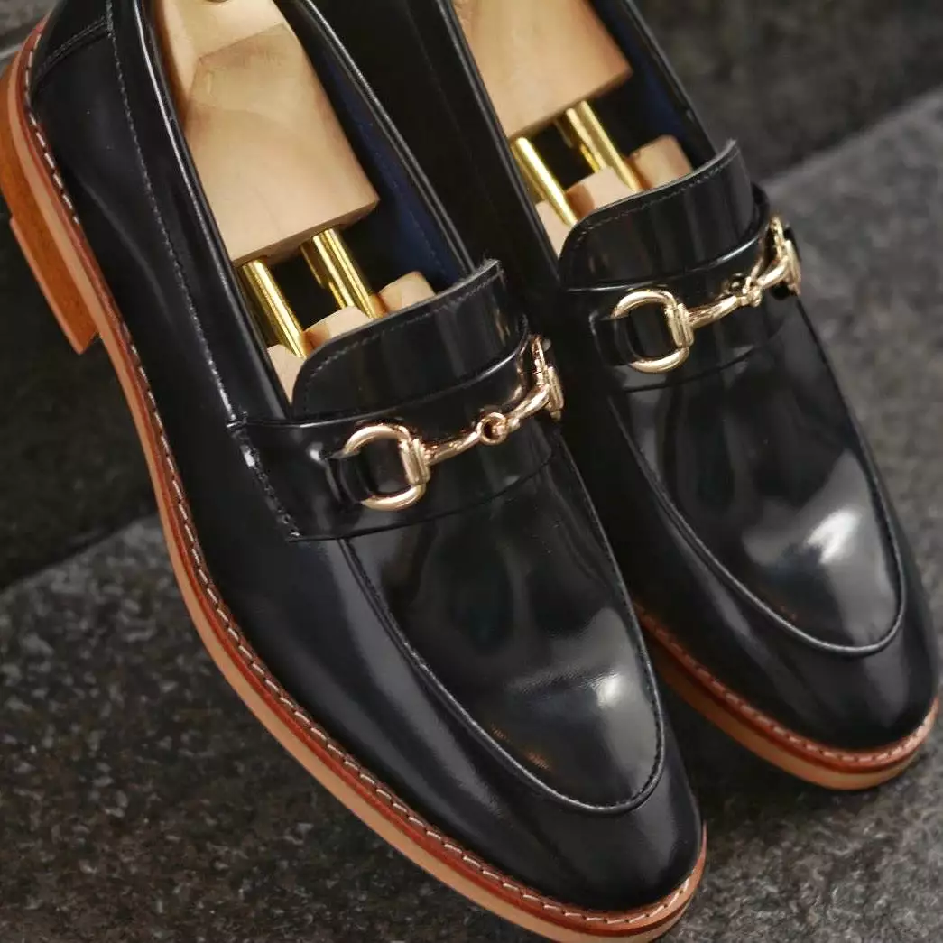 702 Horsebit Loafer PianoBlack - Wooden Soles