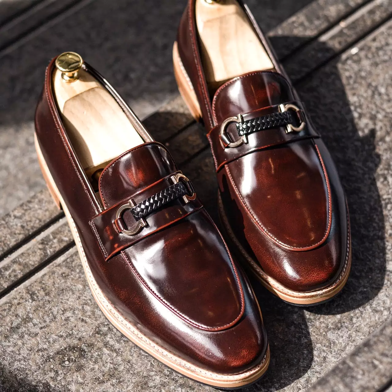 702 Horsebit Loafer VII Burgundy Wooden Soles