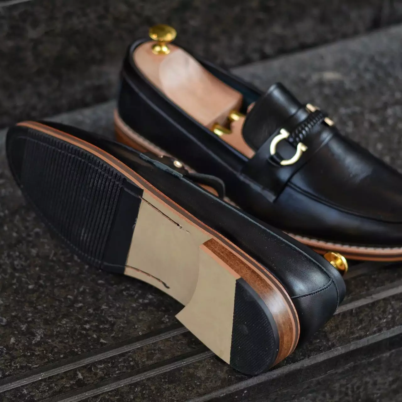 702 Horsebit Loafer VII Matt Black Wooden Soles