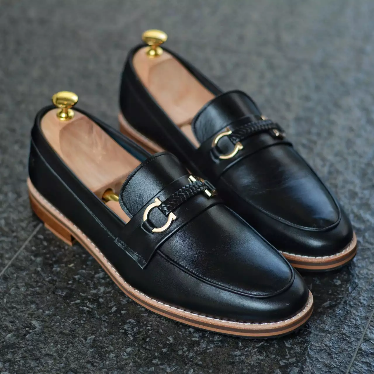 702 Horsebit Loafer VII Matt Black Wooden Soles