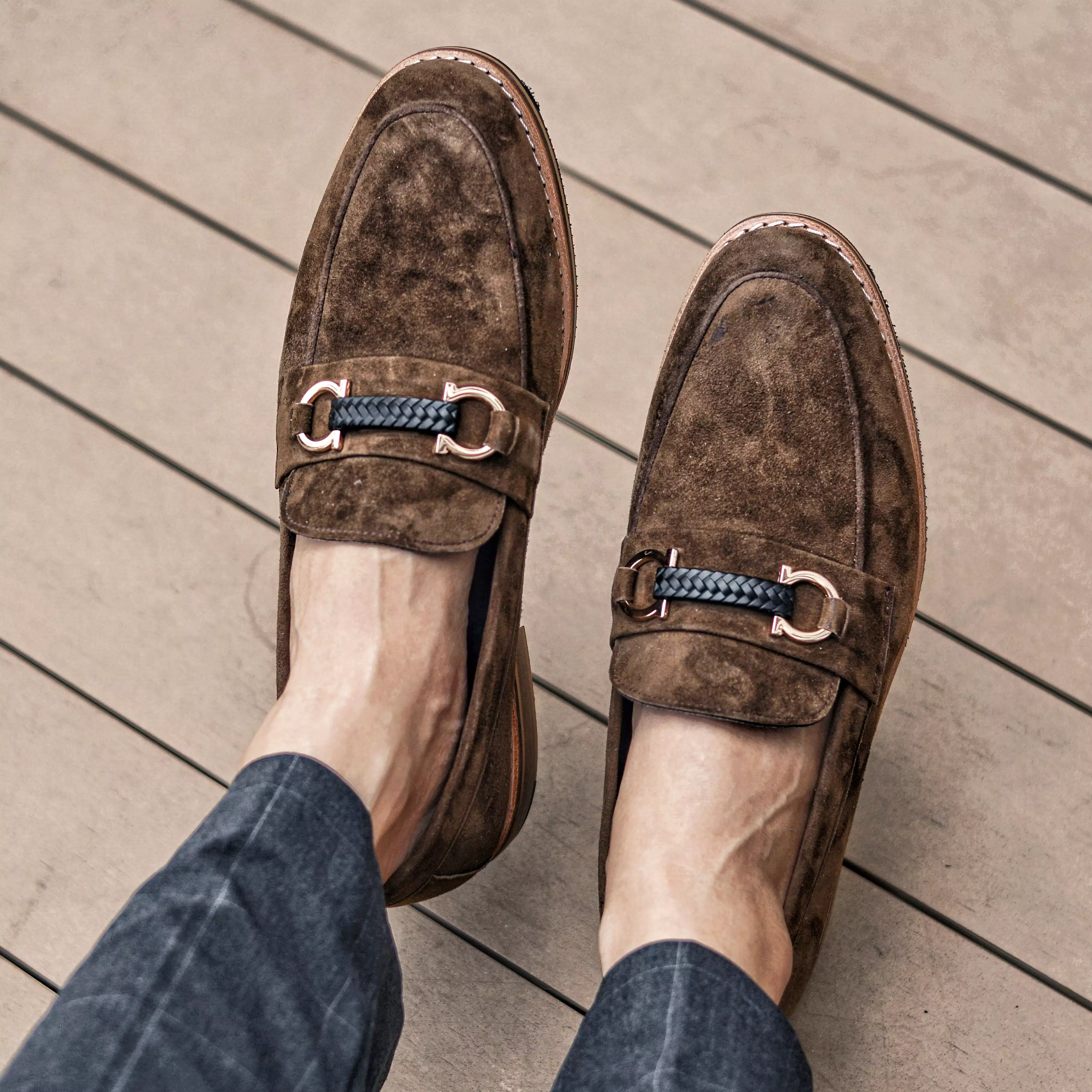 702 Horsebit Loafer VII Suede Lamb Tanned