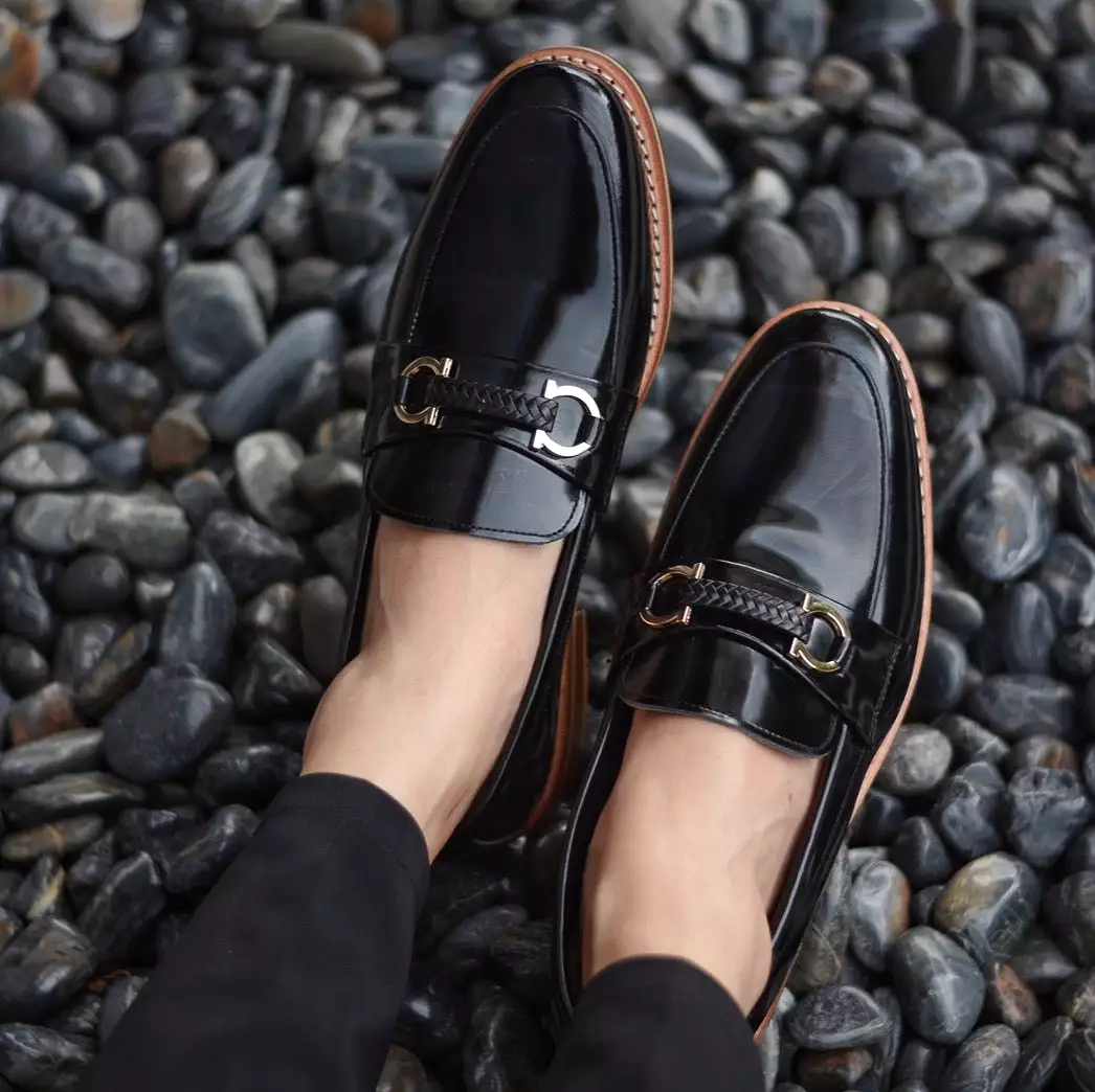 702 Horsebit Plait Loafer X Piano Black Wooden Soles