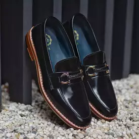 702 Horsebit Plait Loafer X Piano Black Wooden Soles