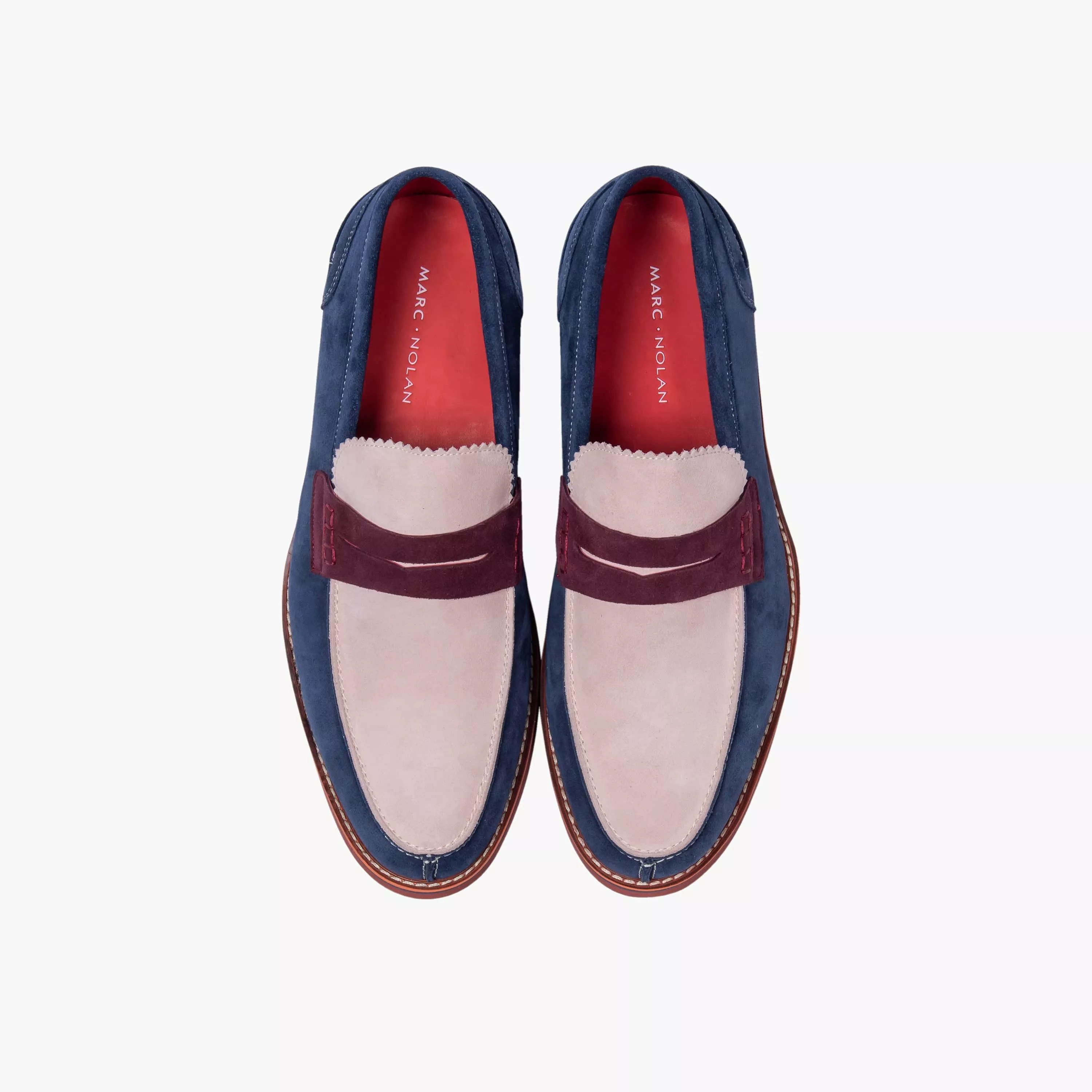 Abe Blue Earth Suede Penny Loafers