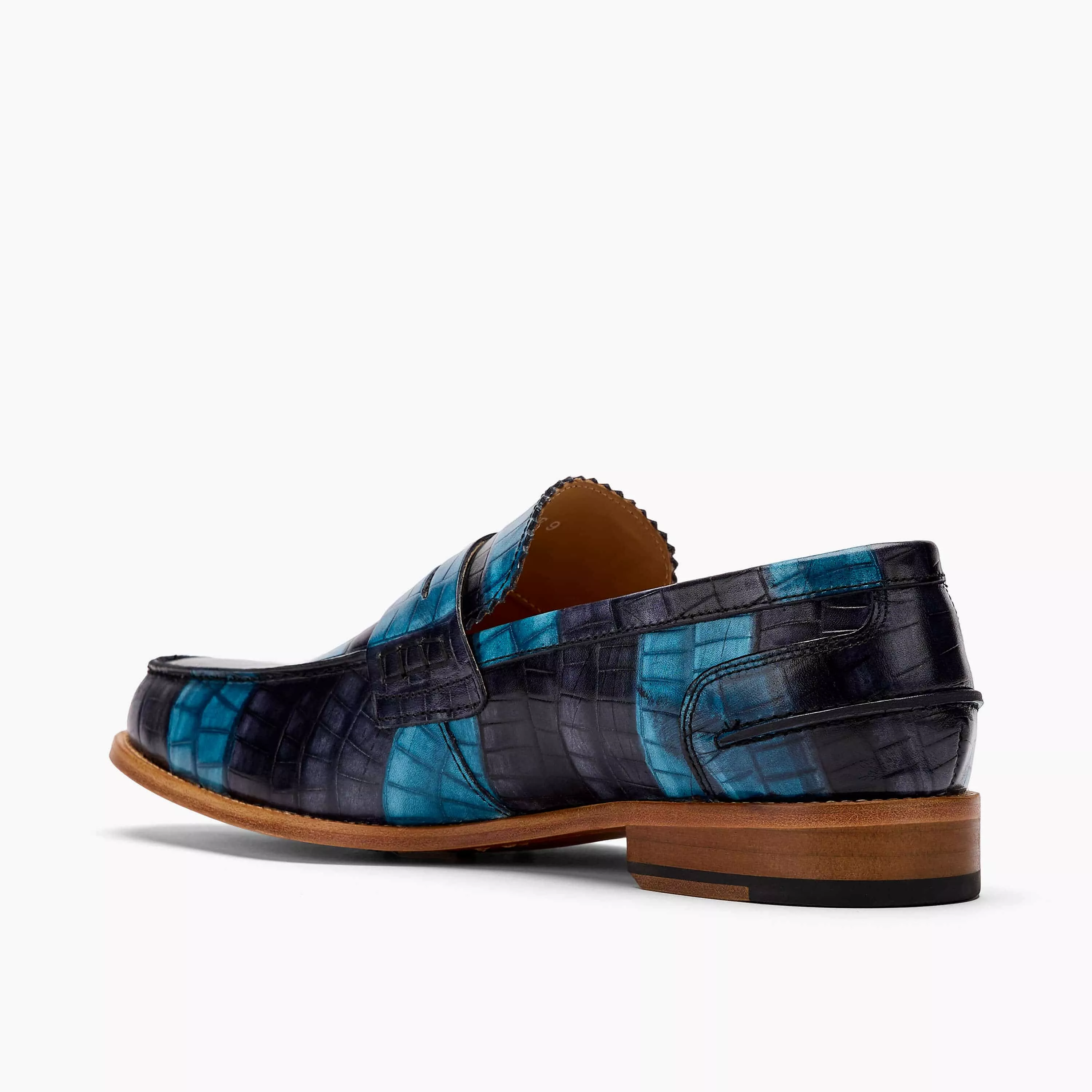 Abe Blue Haze Leather Penny Loafers