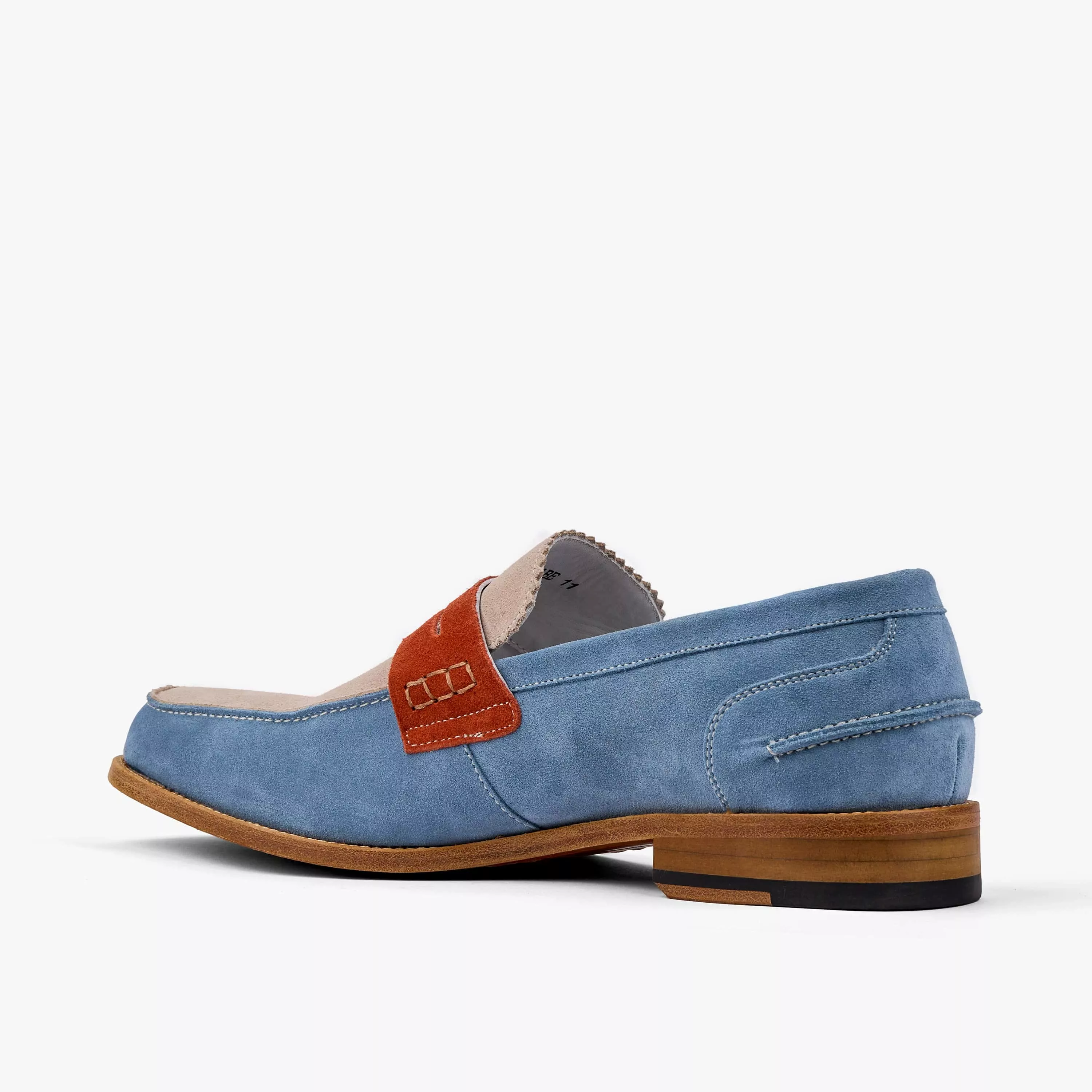 Abe Blue Skies Suede Penny Loafers