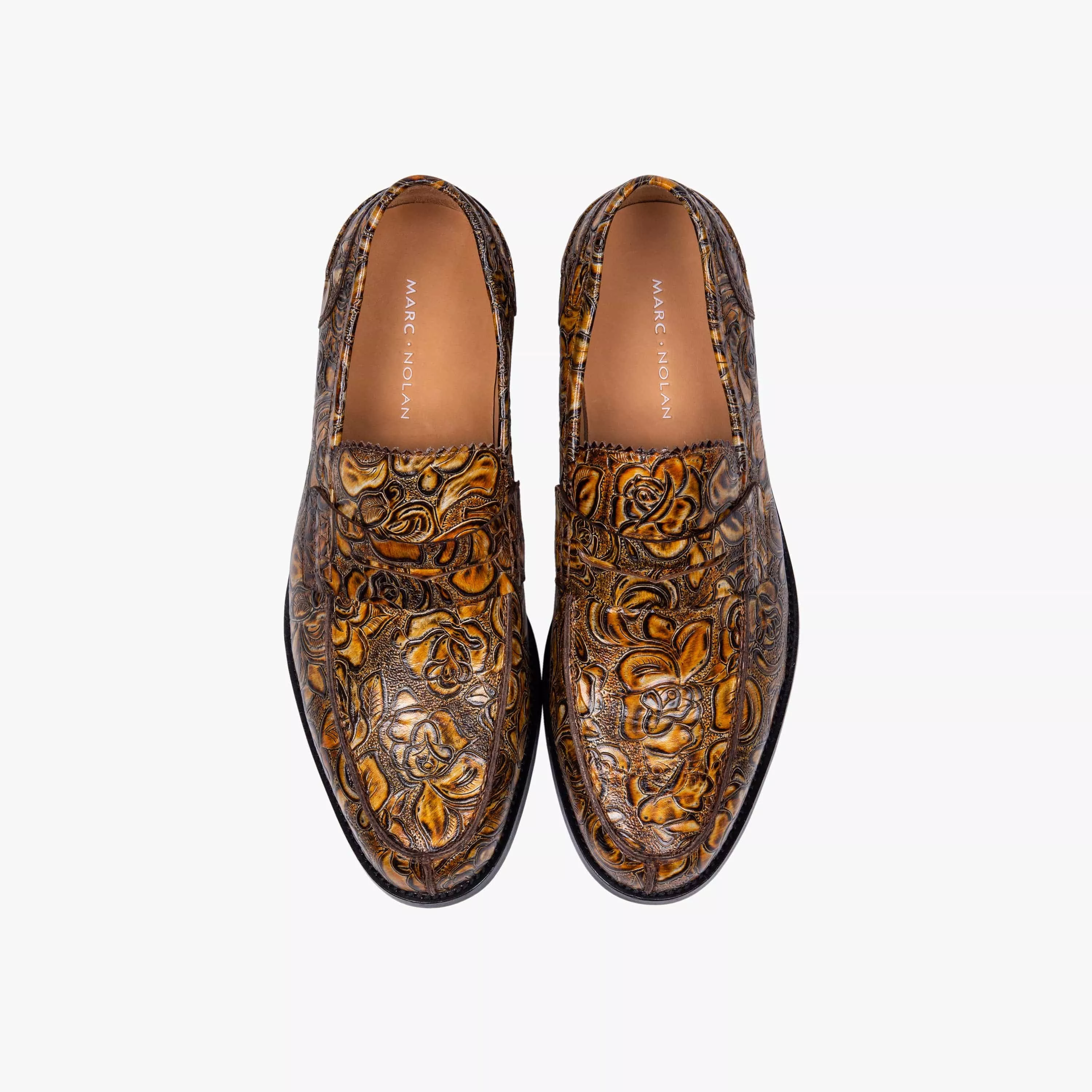 Abe Goldenrod Leather Penny Loafers