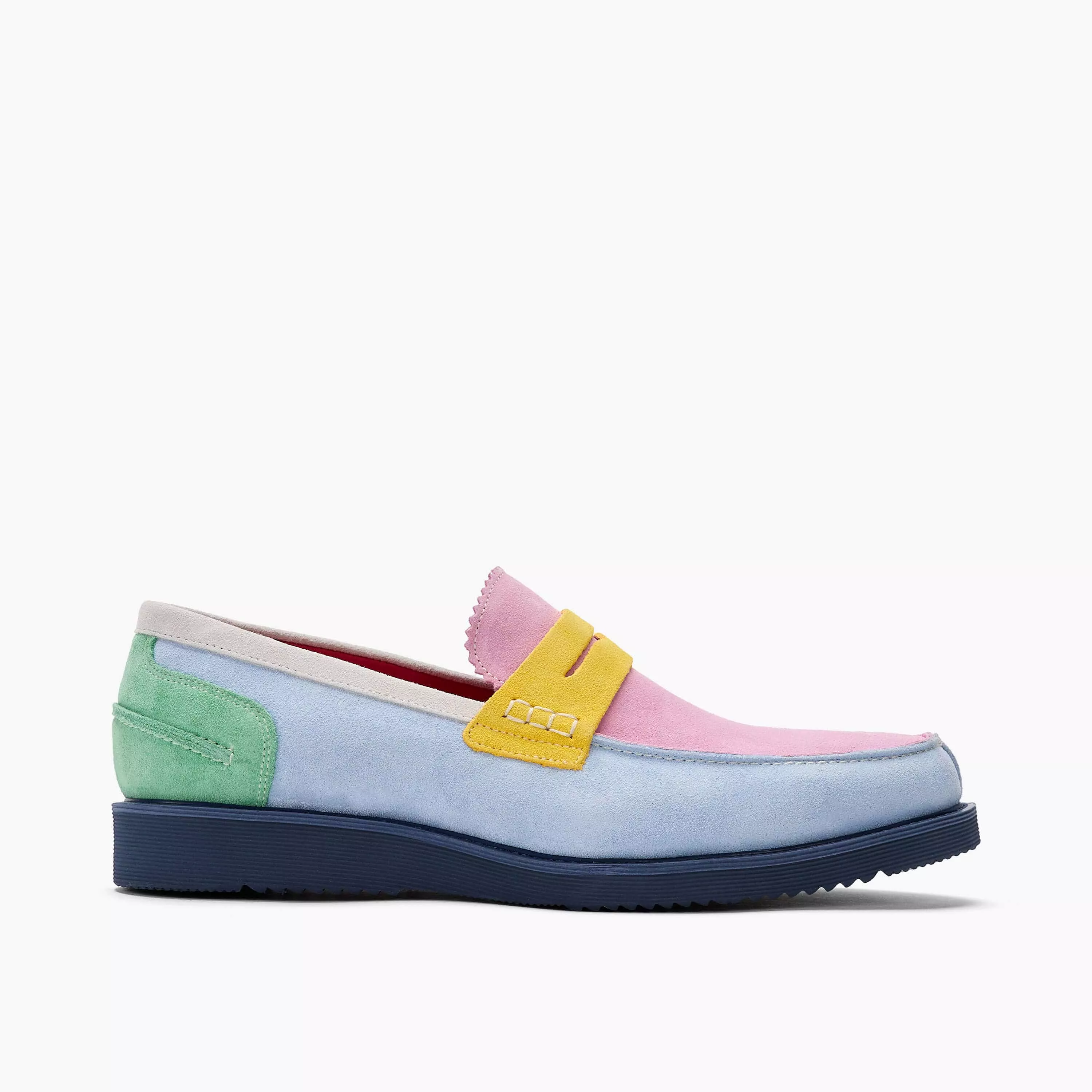 Abe Pastel Colorblock Suede Penny Loafers