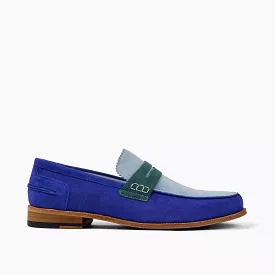 Abe Royal Blue Suede Penny Loafers