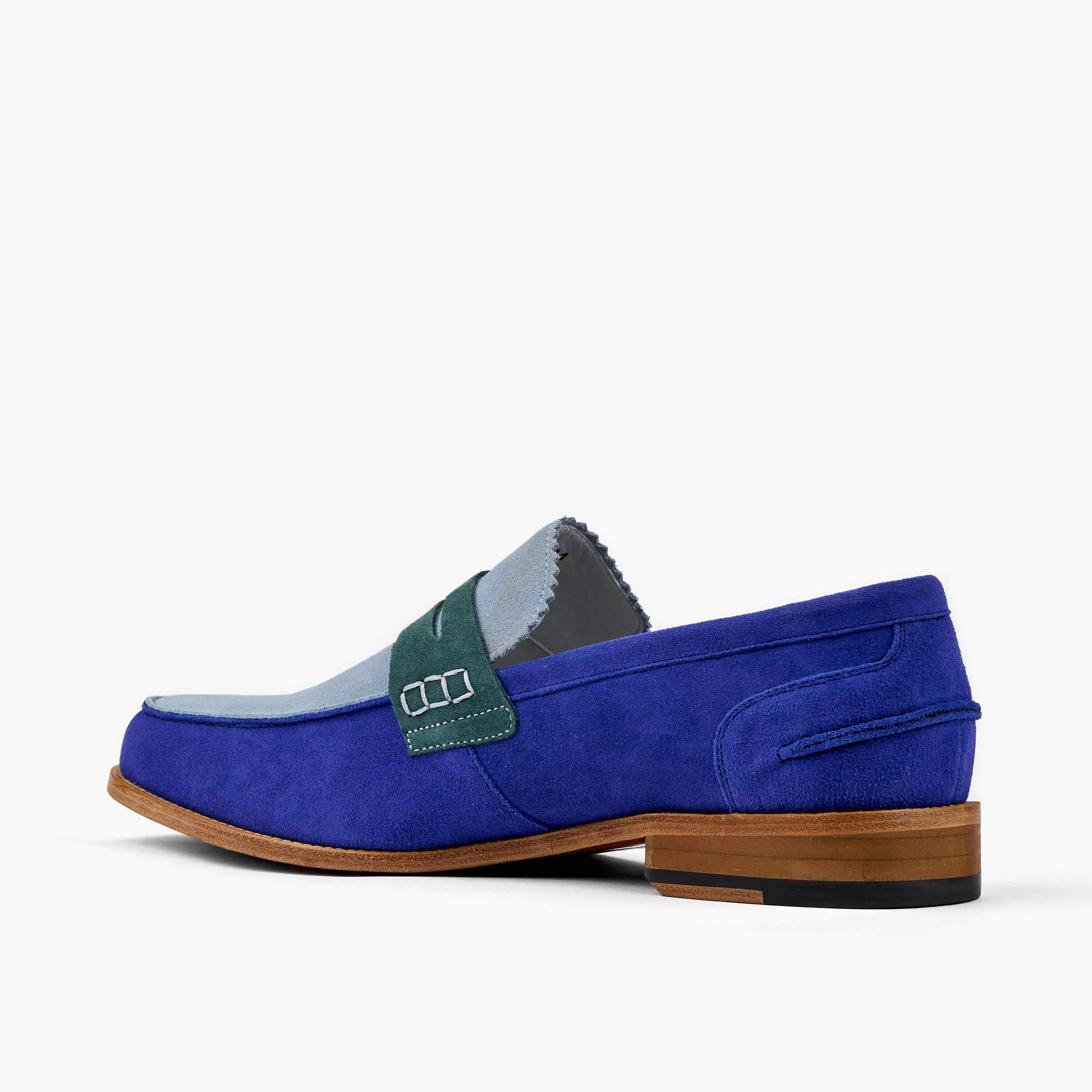 Abe Royal Blue Suede Penny Loafers