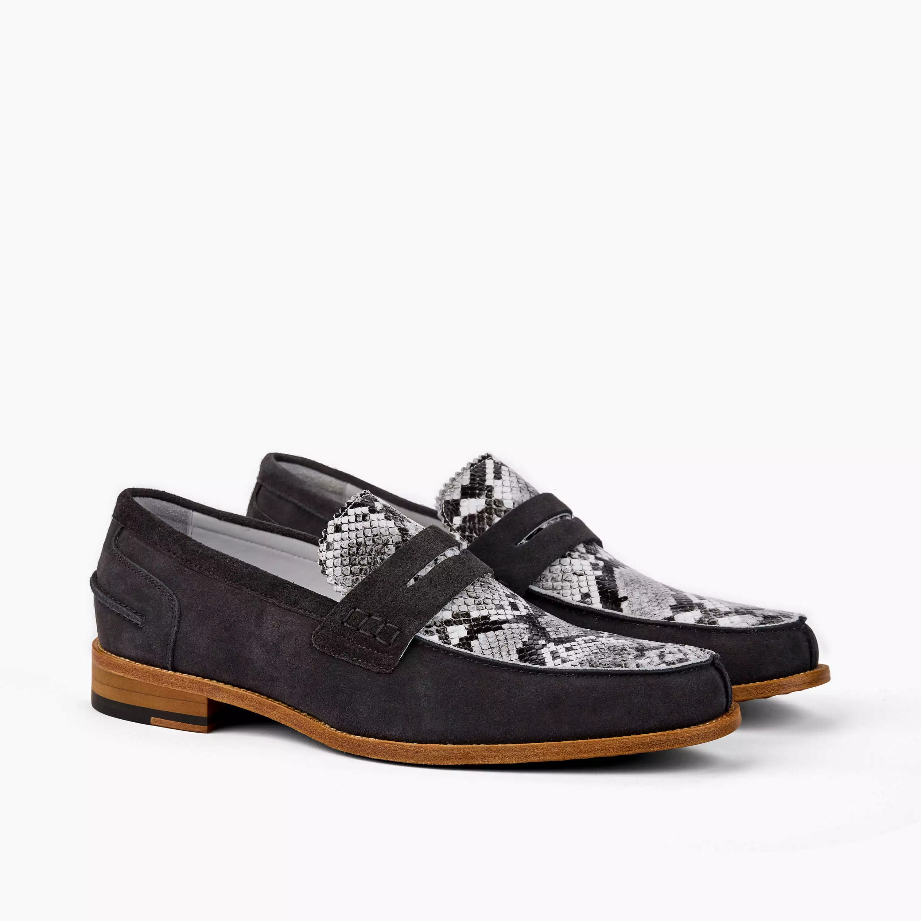 Abe Smoke Suede Penny Loafers