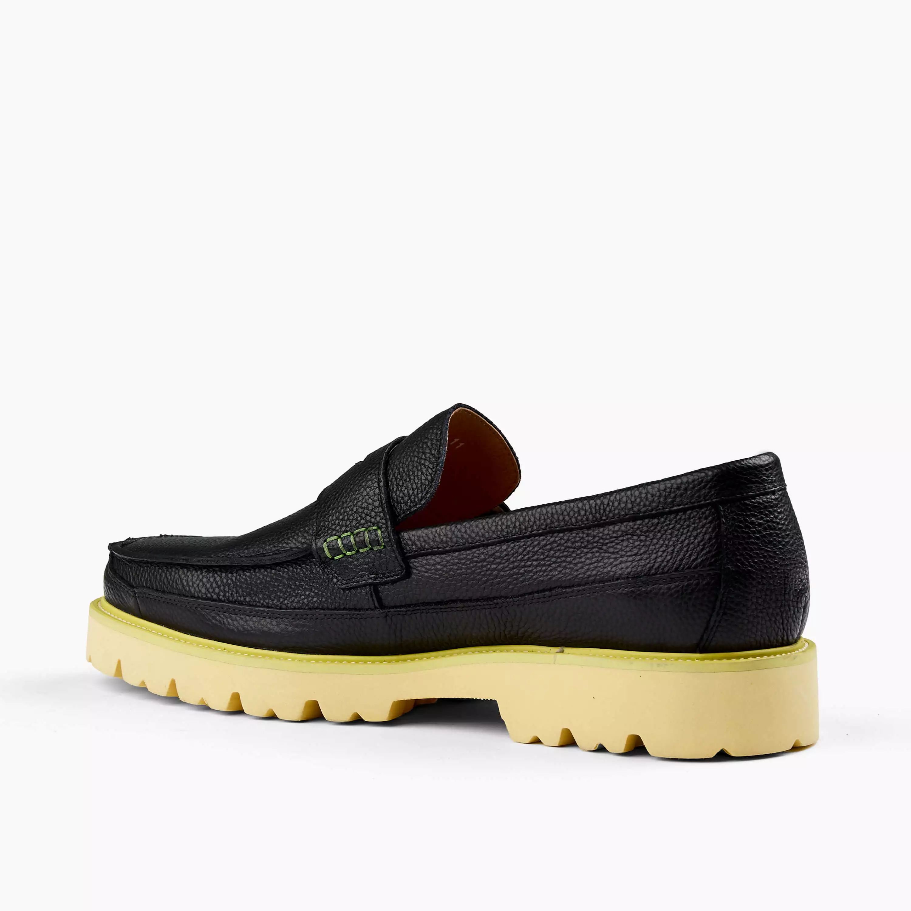 Adler Black Neon Leather Penny Loafers