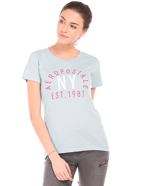 Aeropostale Printed And Appliqued Regular Fit T-Shirt