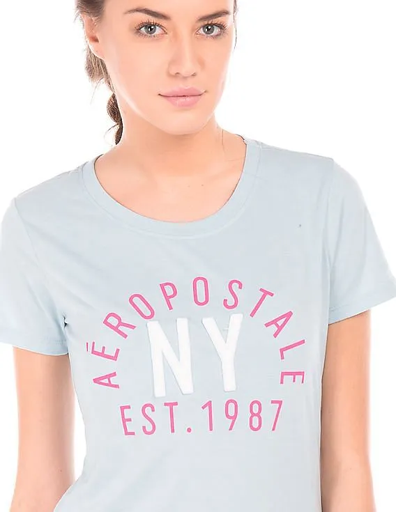 Aeropostale Printed And Appliqued Regular Fit T-Shirt