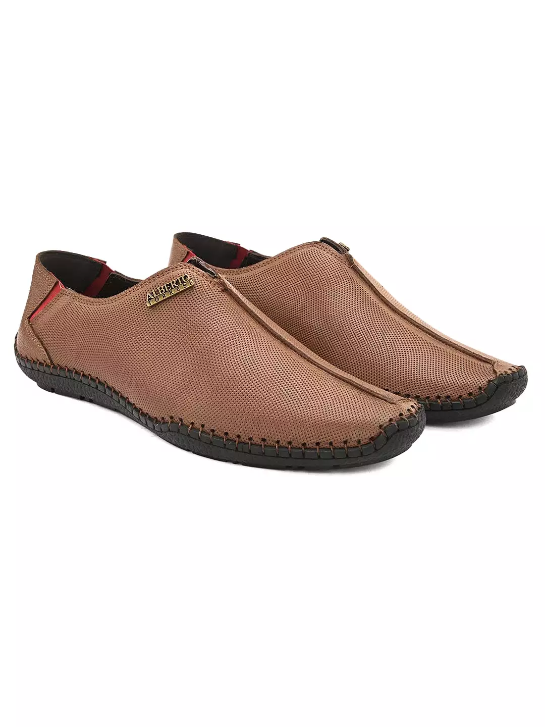 Alberto Torresi Genuine Mild Leather Ethnic Casual Flexible Swing Shoe Loafer Hand Stitched With PU Footbed And Leather Lining  