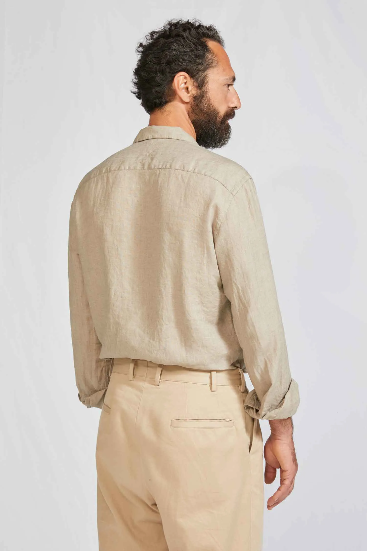 AMEDEO hundred linen LIGHT BROWN 3144