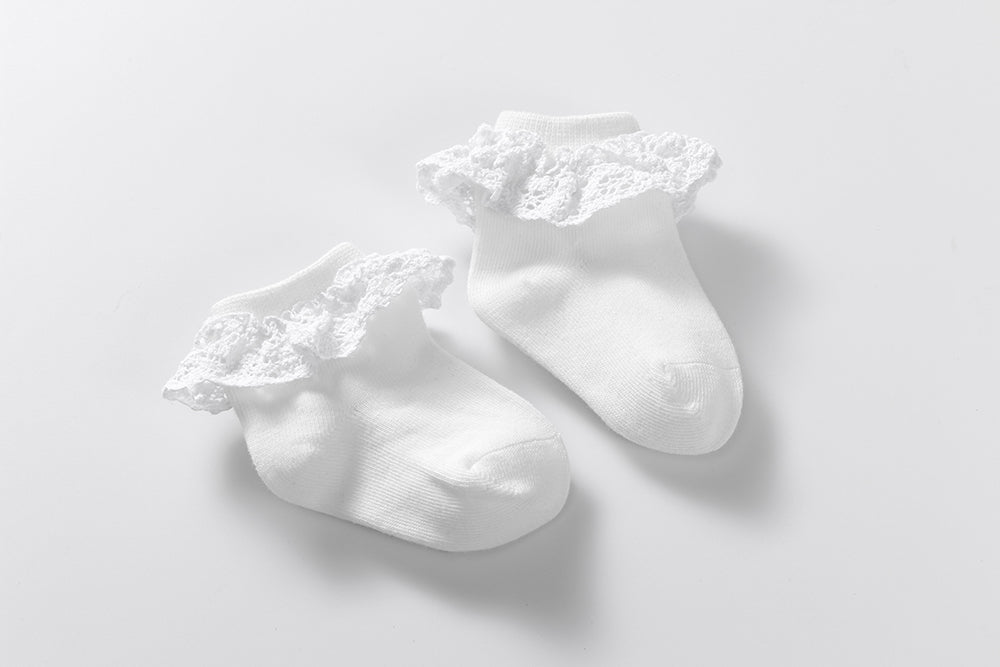 AMELIA - Socks with high quality lace (hand stitched) - 0-1Y, 1-2Y, 2-4Y, 4-6Y, 6-8Y