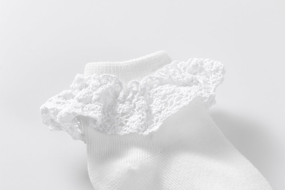 AMELIA - Socks with high quality lace (hand stitched) - 0-1Y, 1-2Y, 2-4Y, 4-6Y, 6-8Y