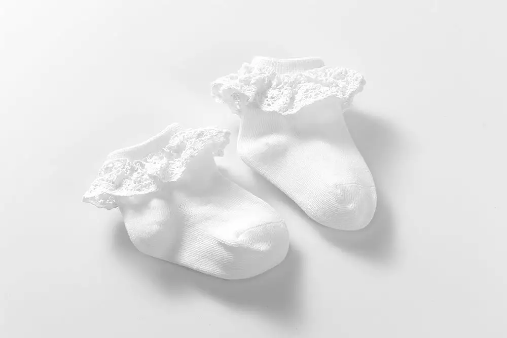 AMELIA - Socks with high quality lace (hand stitched) - 0-1Y, 1-2Y, 2-4Y, 4-6Y, 6-8Y