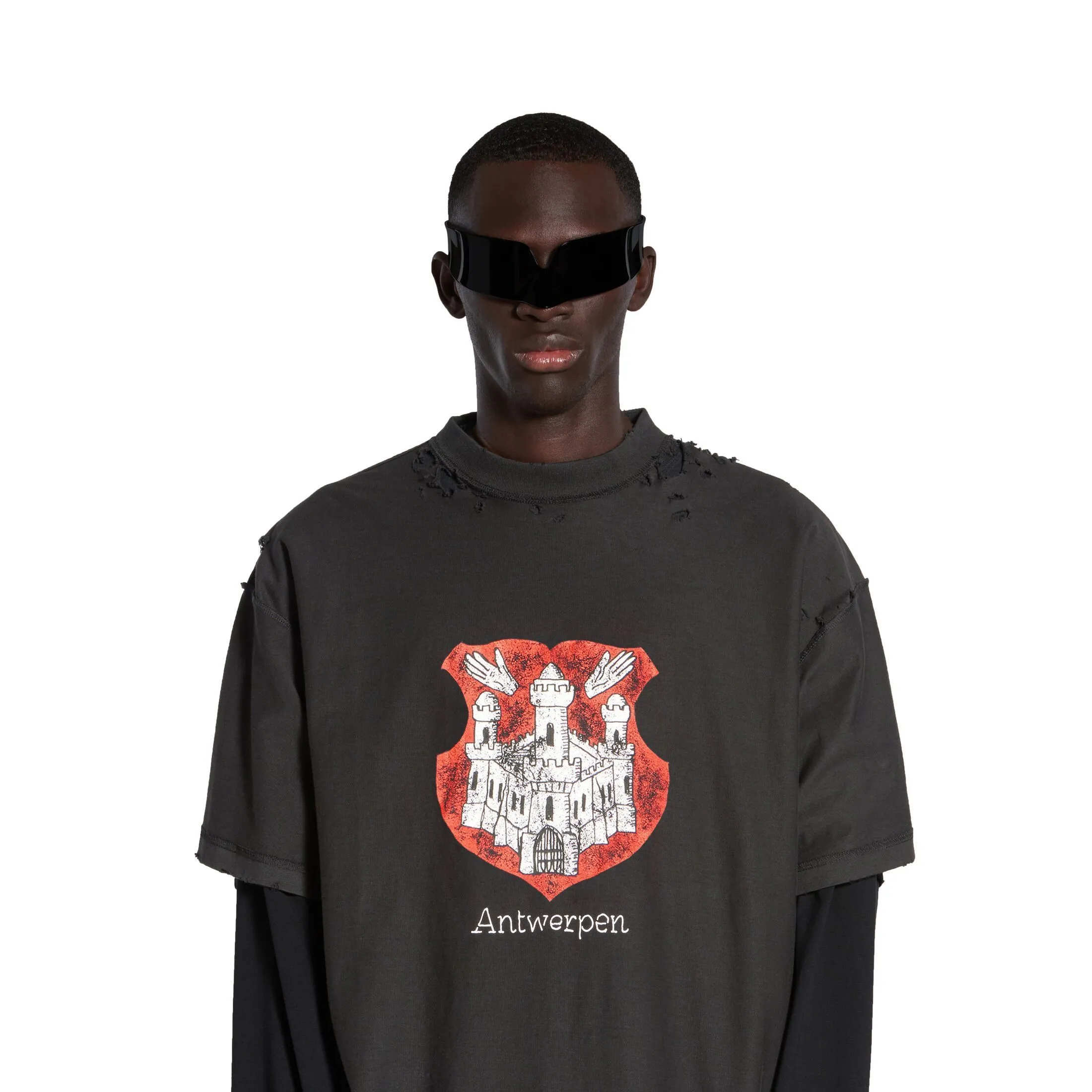 BALENCIAGA  |Antwerpen Inside-out T-shirt Oversized in Black