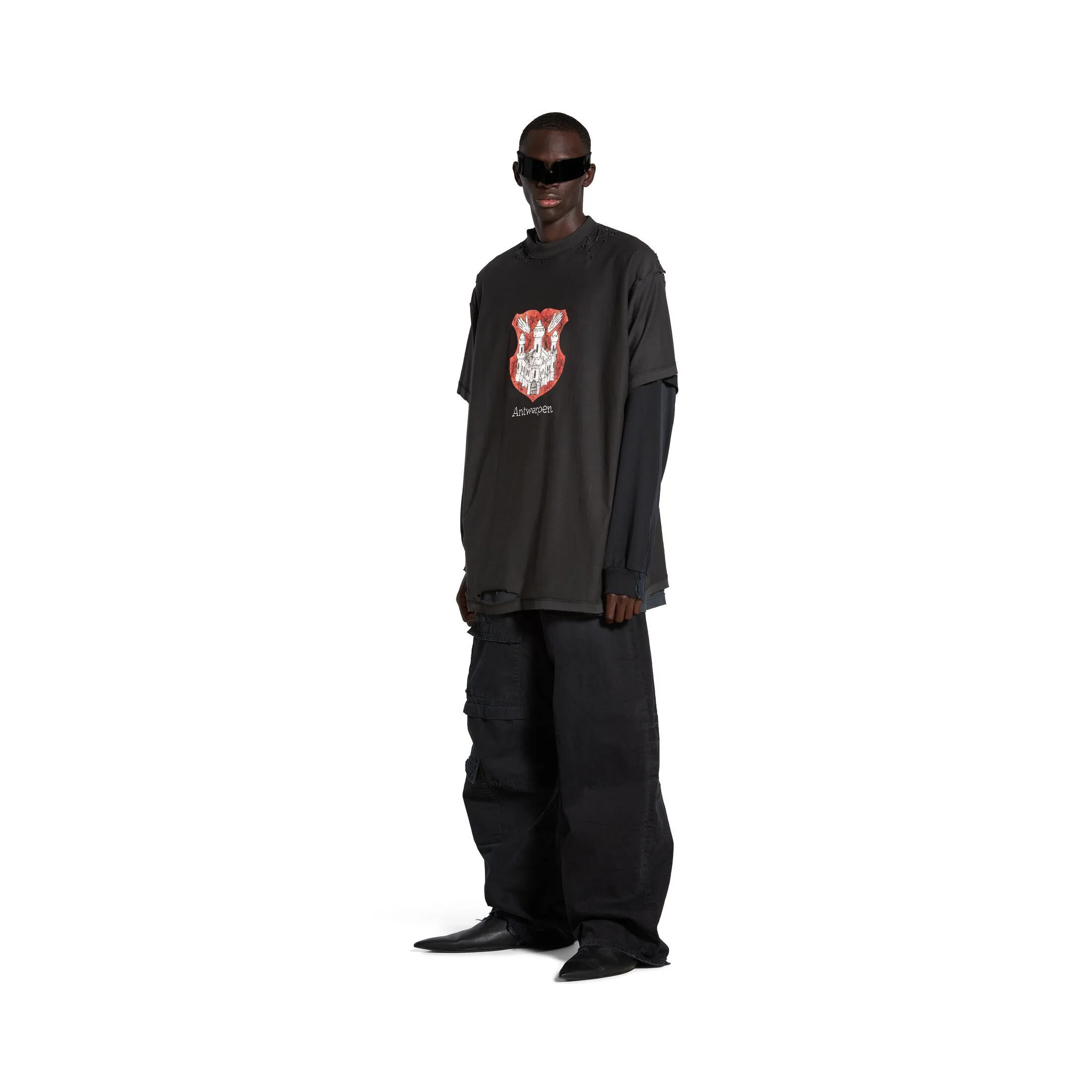 BALENCIAGA  |Antwerpen Inside-out T-shirt Oversized in Black