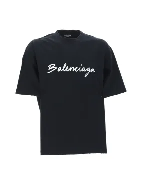 Balenciaga Logo Printed Medium Fit T-Shirt