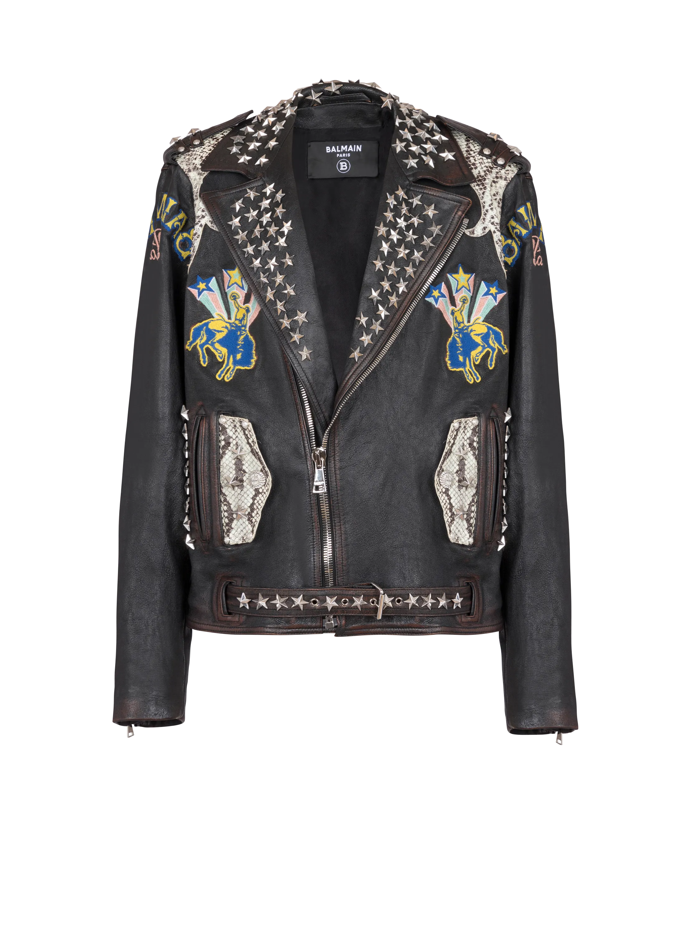 Balmain Western leather biker jacket