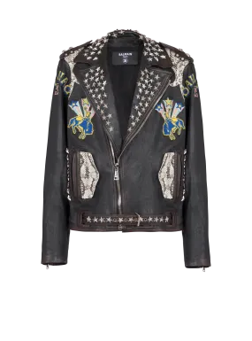 Balmain Western leather biker jacket