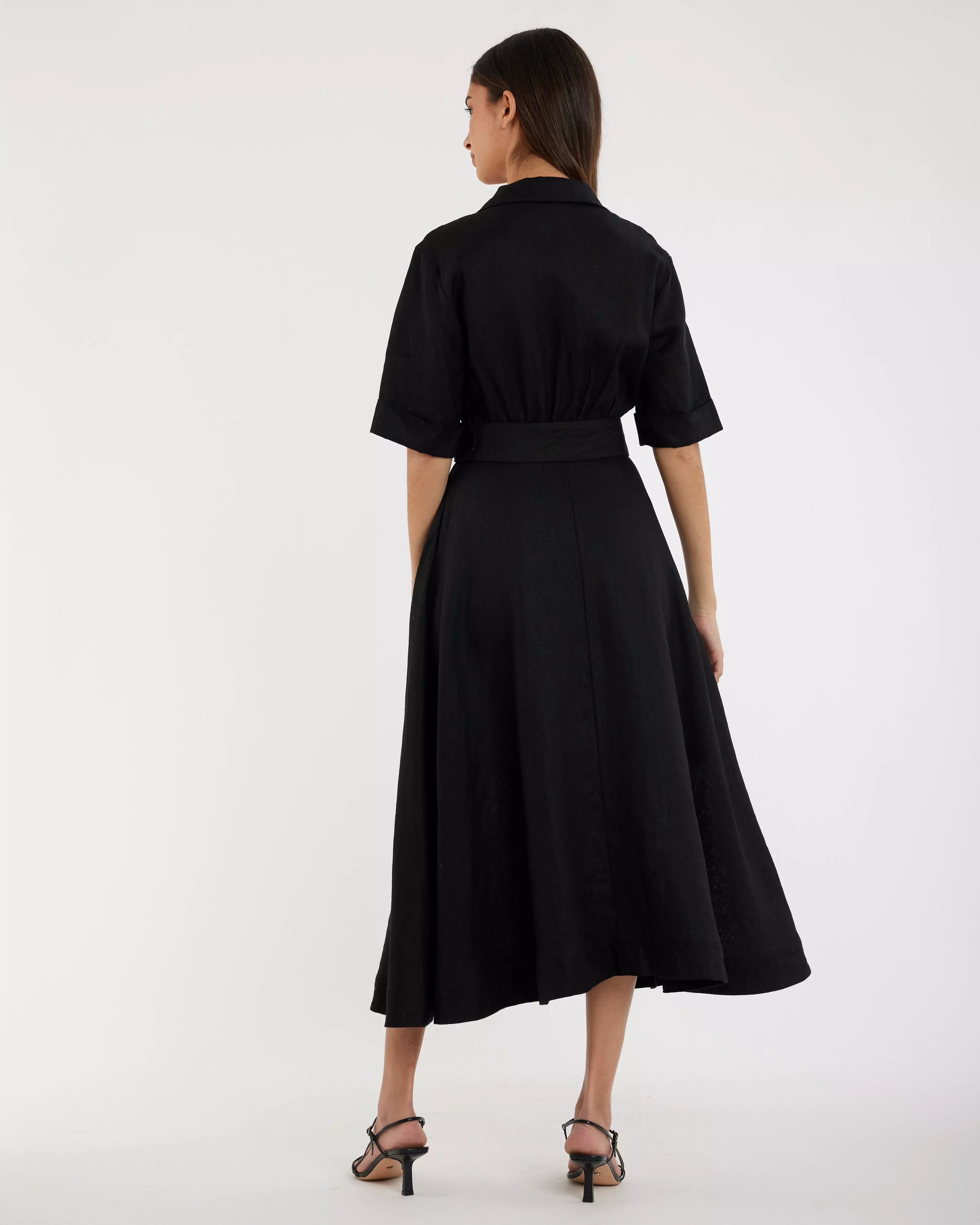 Cadence Linen Dress - Black