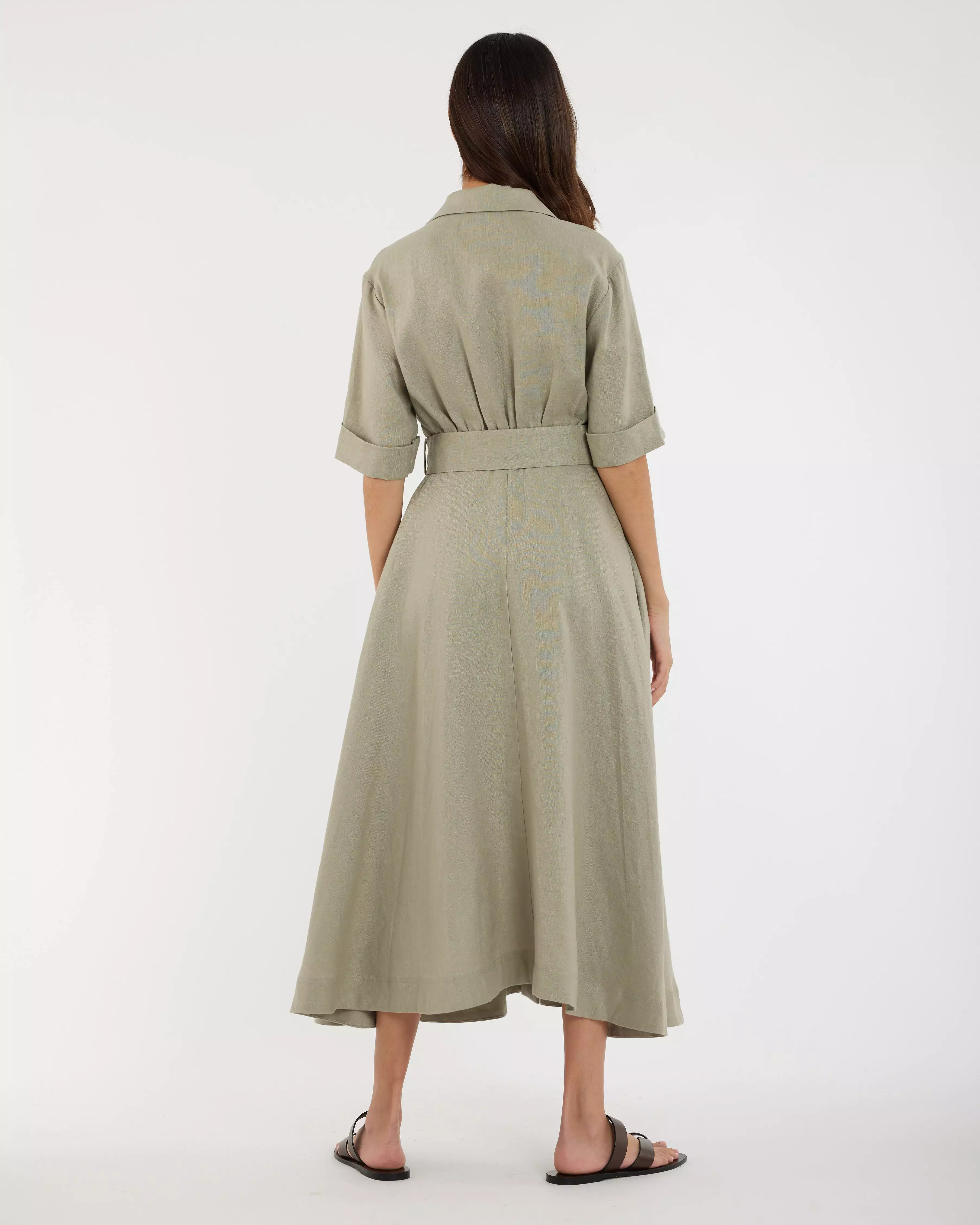 Cadence Linen Dress - Sage