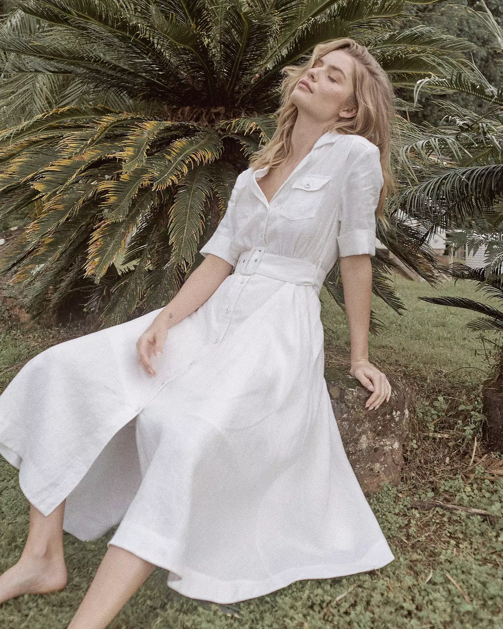 Cadence Linen Dress - White