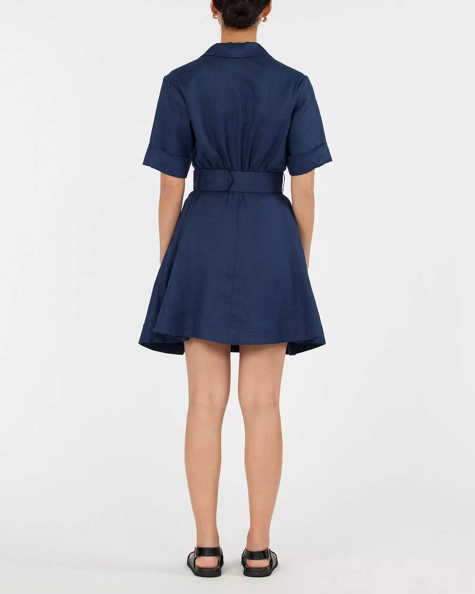 Cadence Linen Mini Dress - Navy