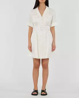 Cadence Linen Mini Dress - White