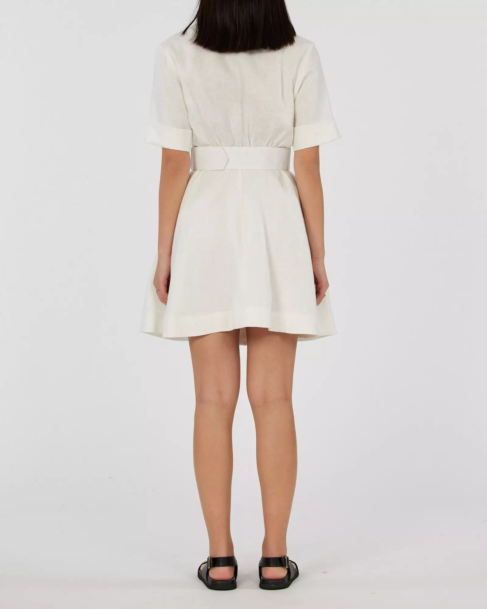 Cadence Linen Mini Dress - White