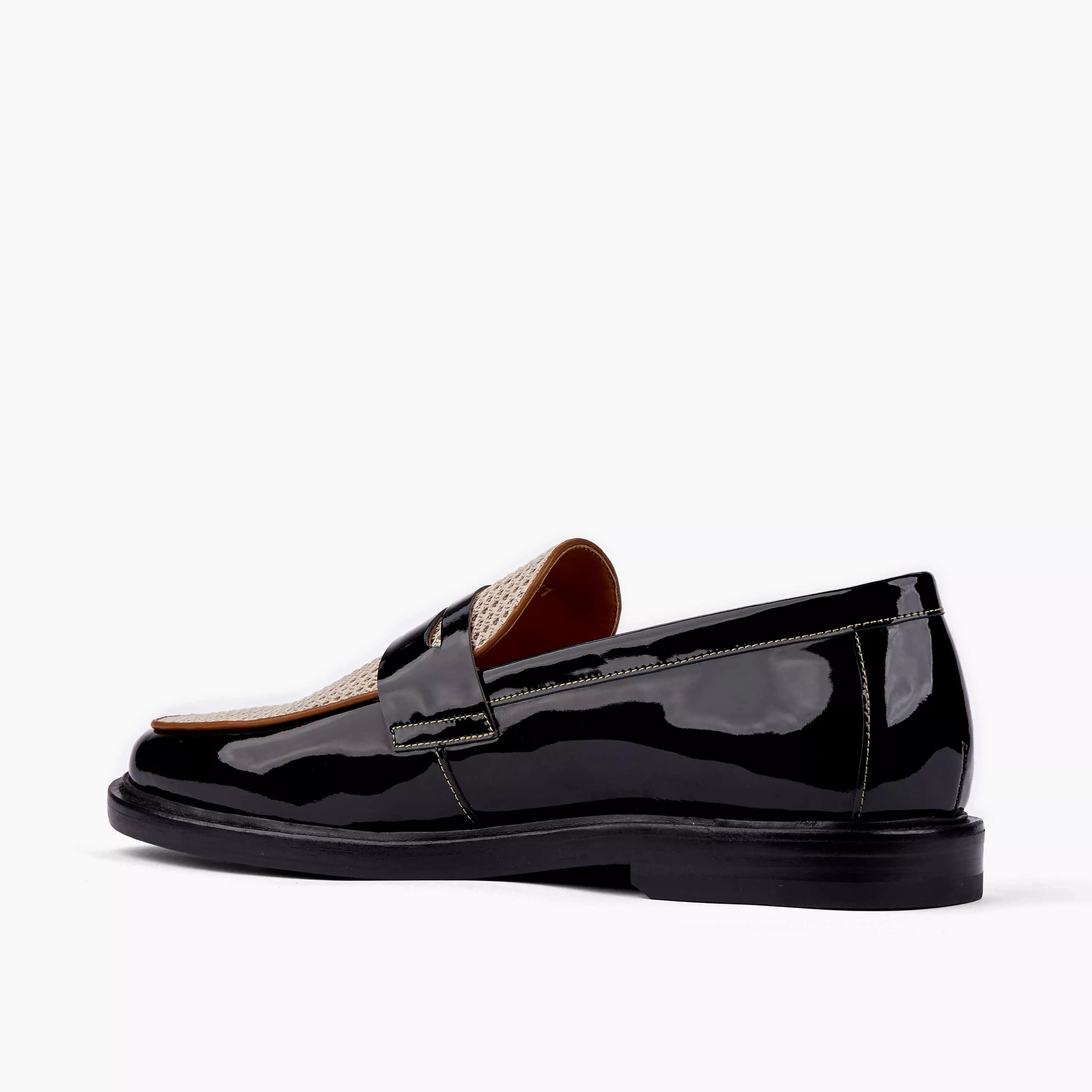 Calum Black Patent Leather Penny Loafers