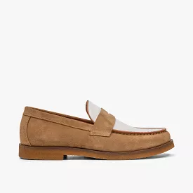 Calum Desert Sand Suede Penny Loafers