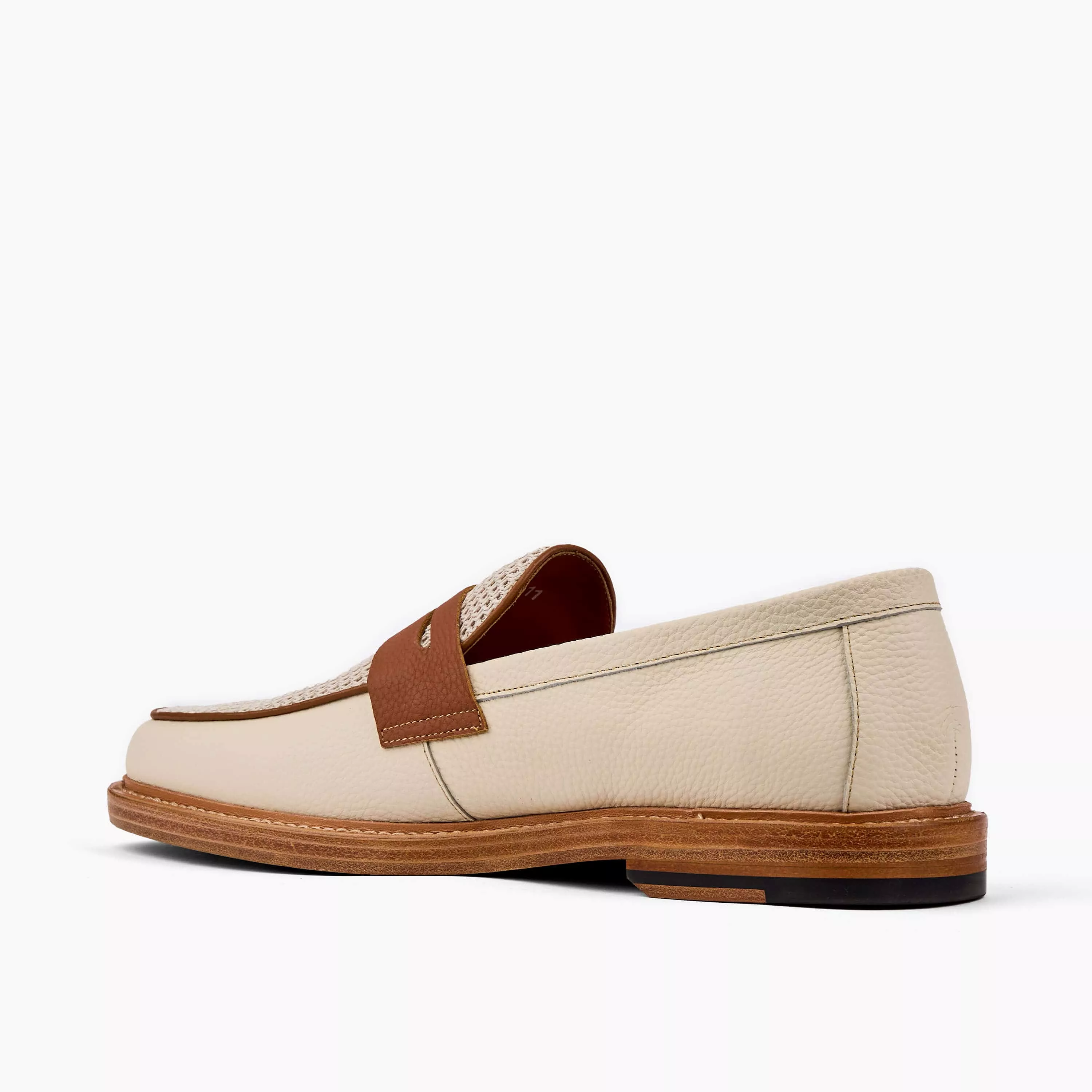 Calum White Leather Penny Loafers