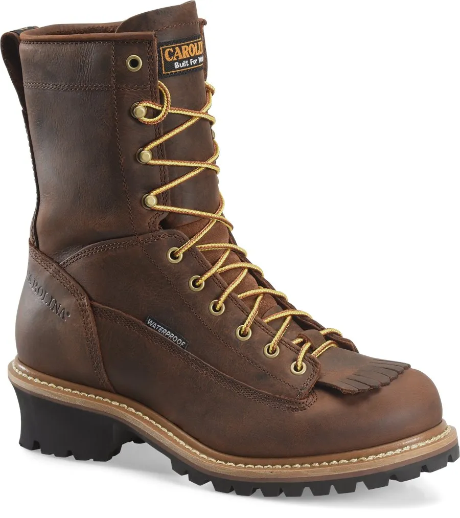 Carolina Mens 8” Waterproof Logger Soft Toe Boots(CA8824)- Crazy Horse Copper