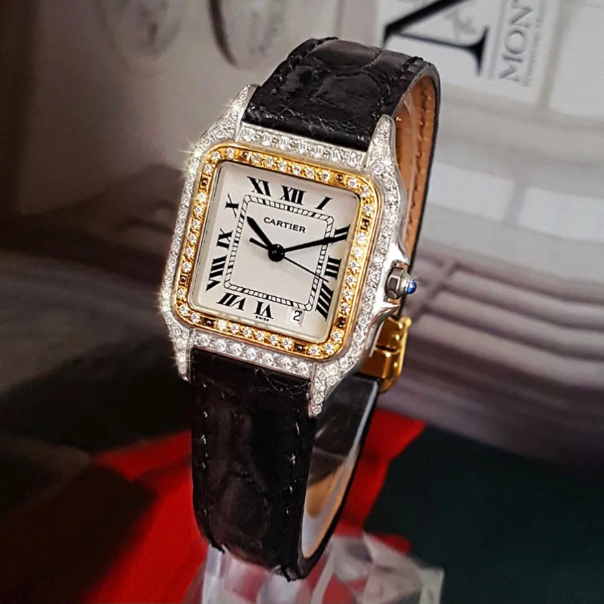 CARTIER PANTHERE 27mm Quartz 2 Tone 1.25TCW DIAMOND Watch