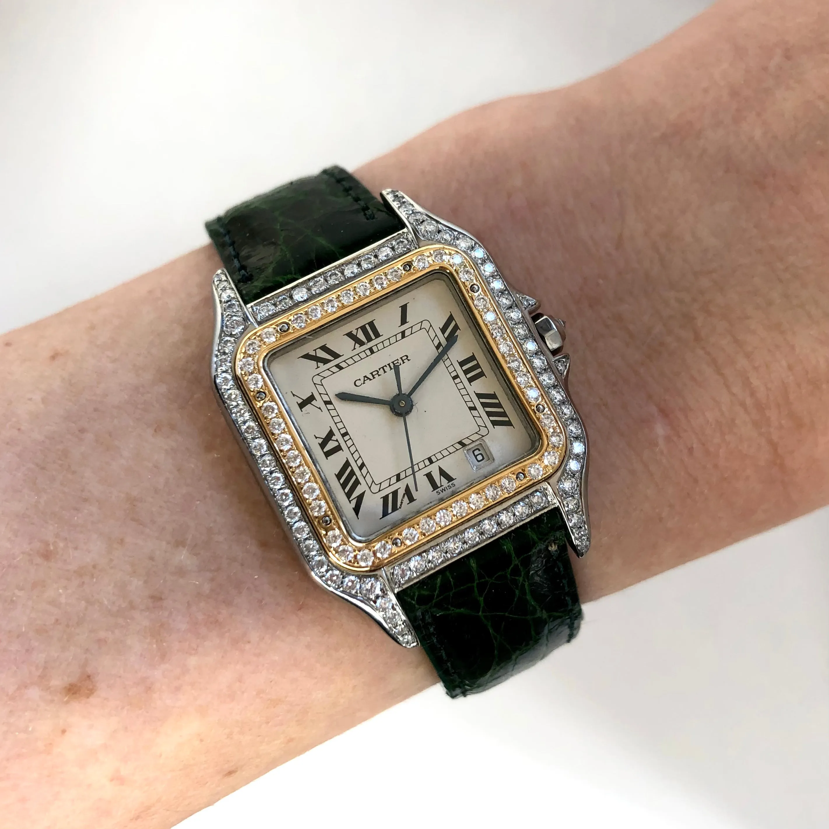 CARTIER PANTHERE 27mm Quartz 2 Tone 1.4TCW DIAMOND Watch