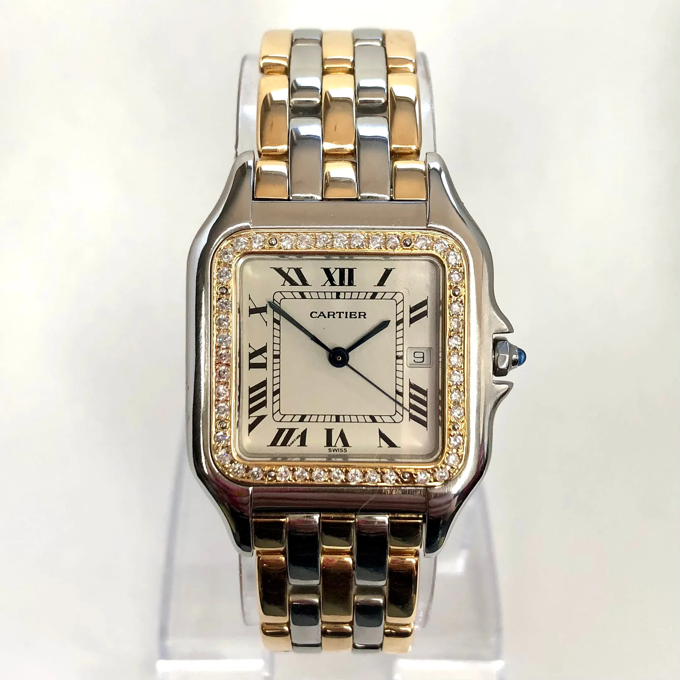 CARTIER PANTHERE 29mm 3 Row Gold 0.55TCW DIAMOND Watch