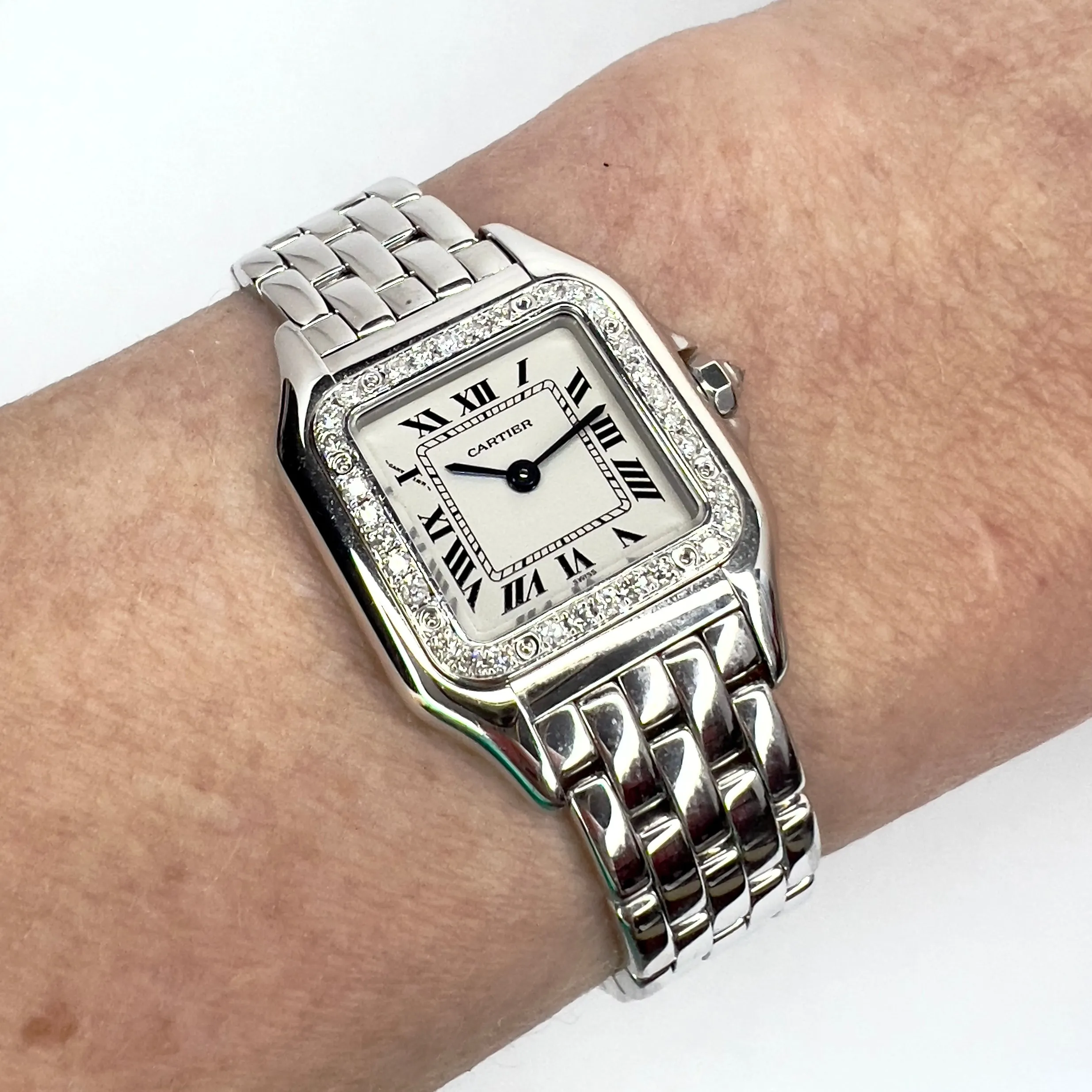 CARTIER PANTHERE Quartz 23mm 18K White Gold 0.35TCW DIAMOND Watch