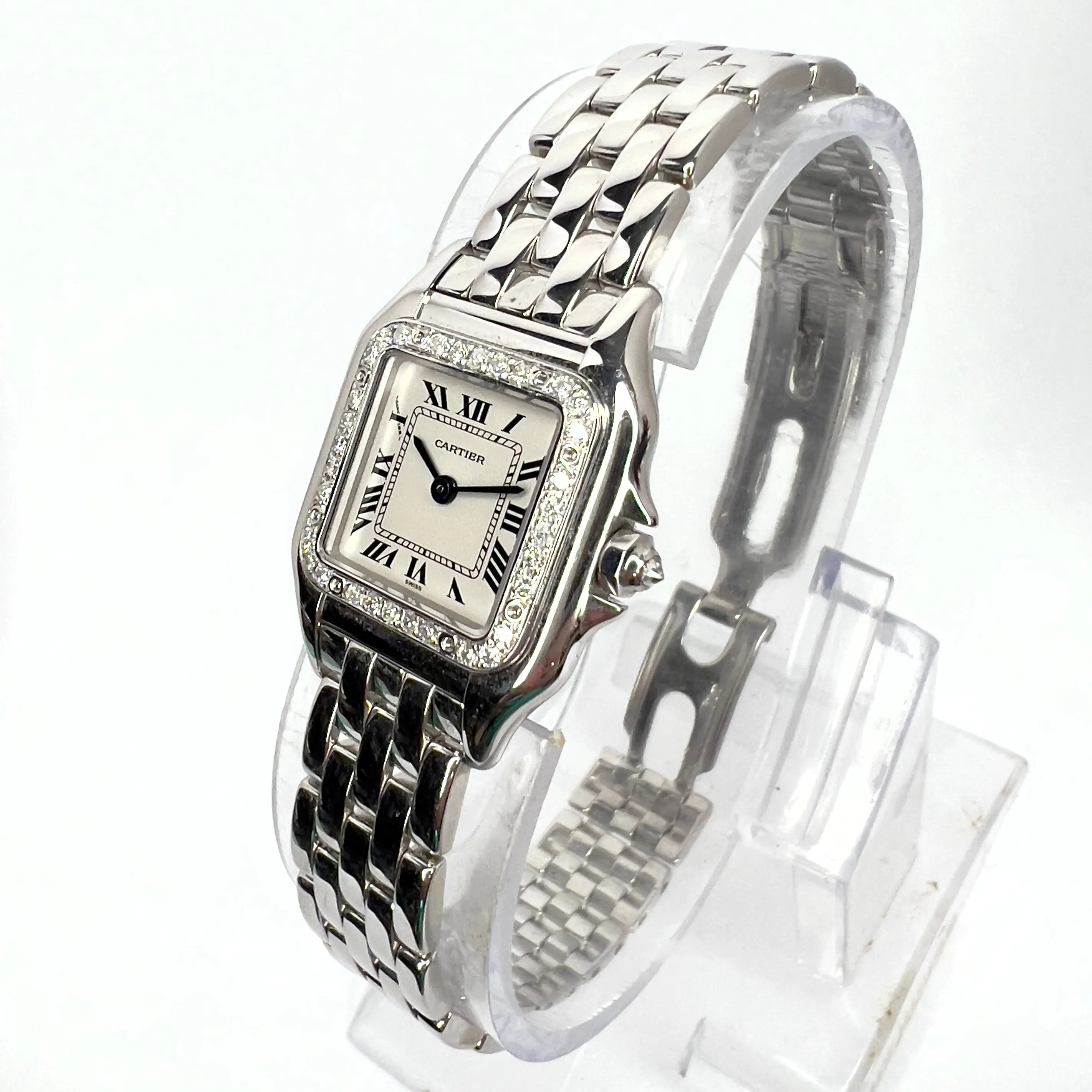 CARTIER PANTHERE Quartz 23mm 18K White Gold 0.35TCW DIAMOND Watch