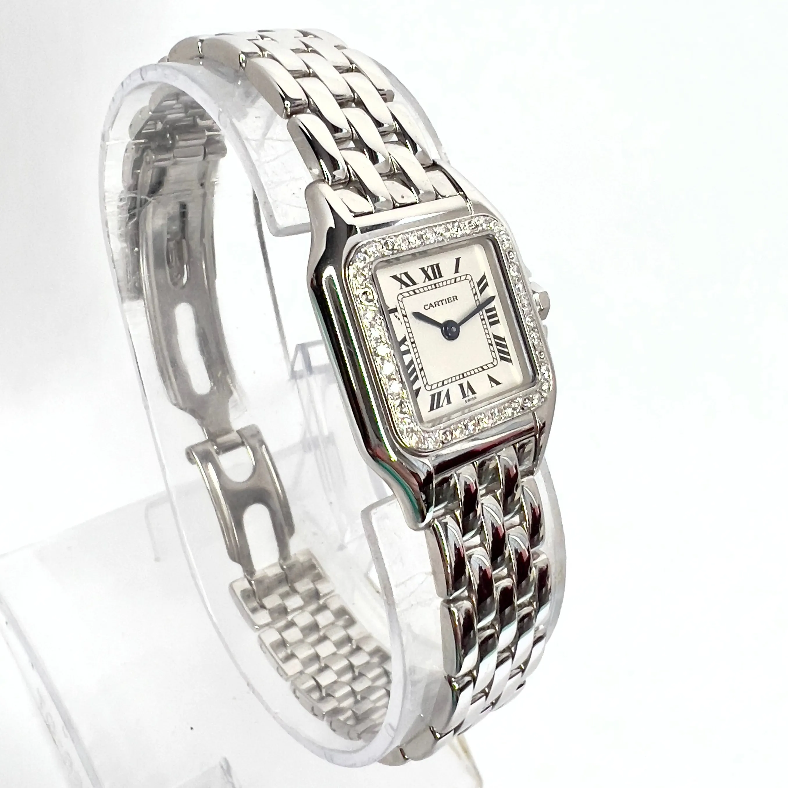 CARTIER PANTHERE Quartz 23mm 18K White Gold 0.35TCW DIAMOND Watch